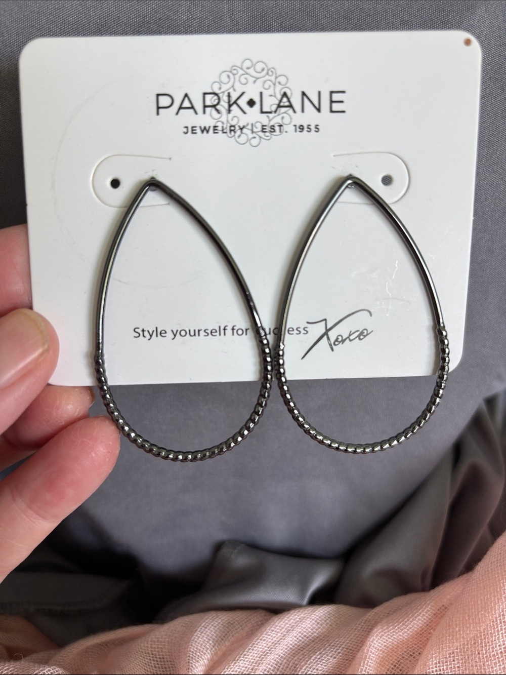 Park Lane Hematite “Almond” Earrings